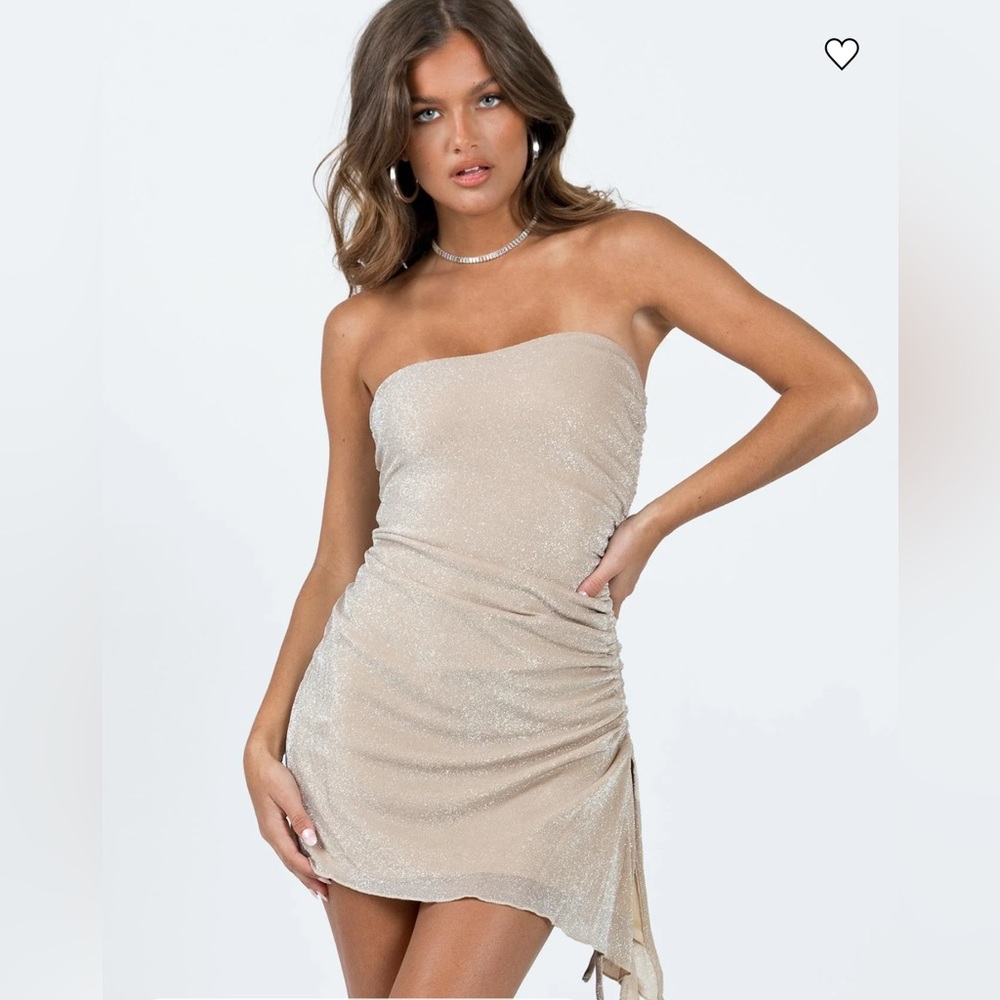 PRINCESS POLLY Donell Mini Dress Champagne (US 4) NWT